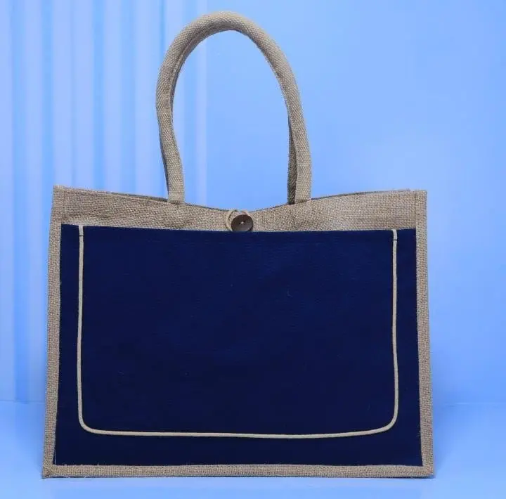A3 Jute Bag with Button ECP-006, photo 5