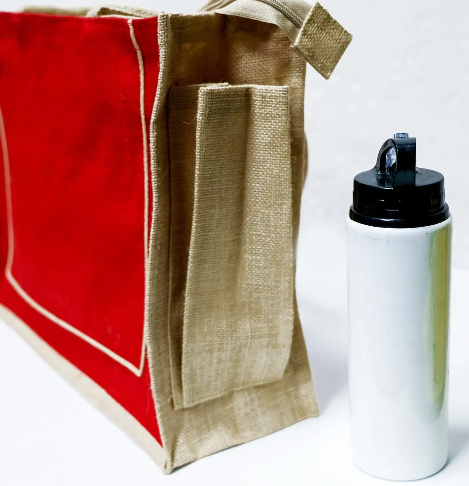 Landscape Jute Bag with Bottle Pockets GP-JB007, photo 5