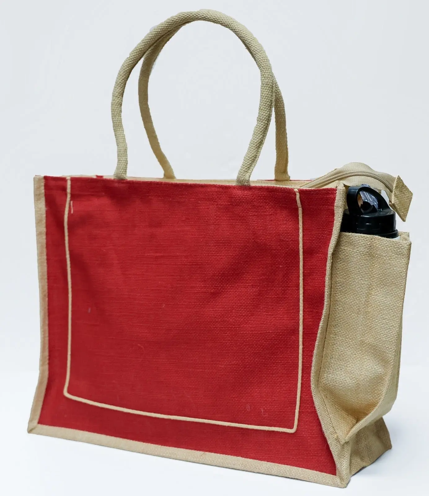 Landscape Jute Bag with Bottle Pockets GP-JB007, photo 4