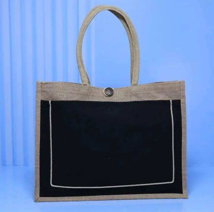 A3 Jute Bag with Button ECP-006, photo 3