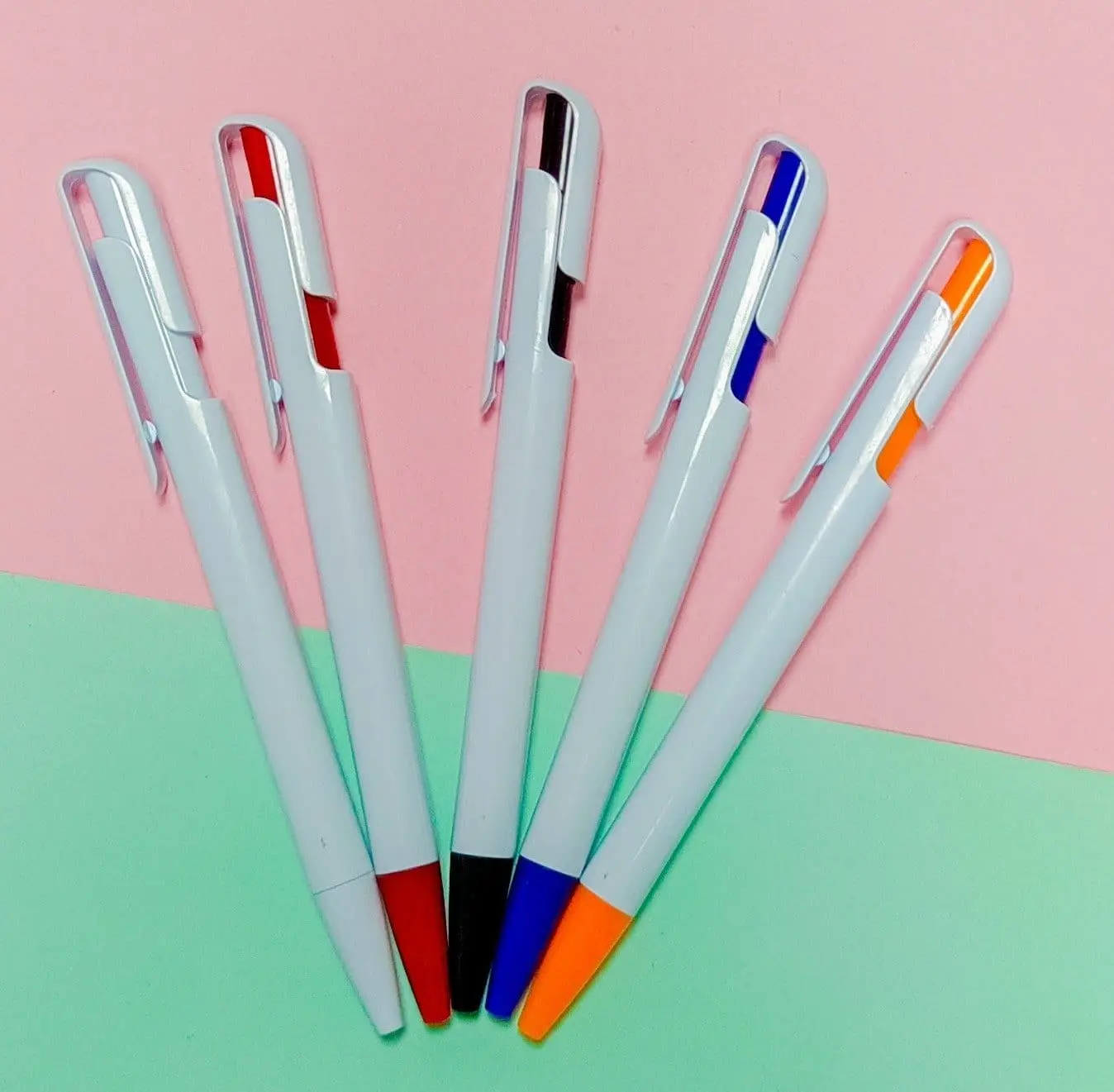 White Click Pen with Coloured Accents GP-P018, photo 2