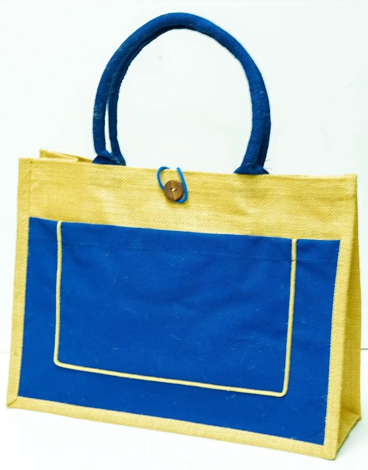 Jute Bag with Pocket and Button GP-JB010, photo 3
