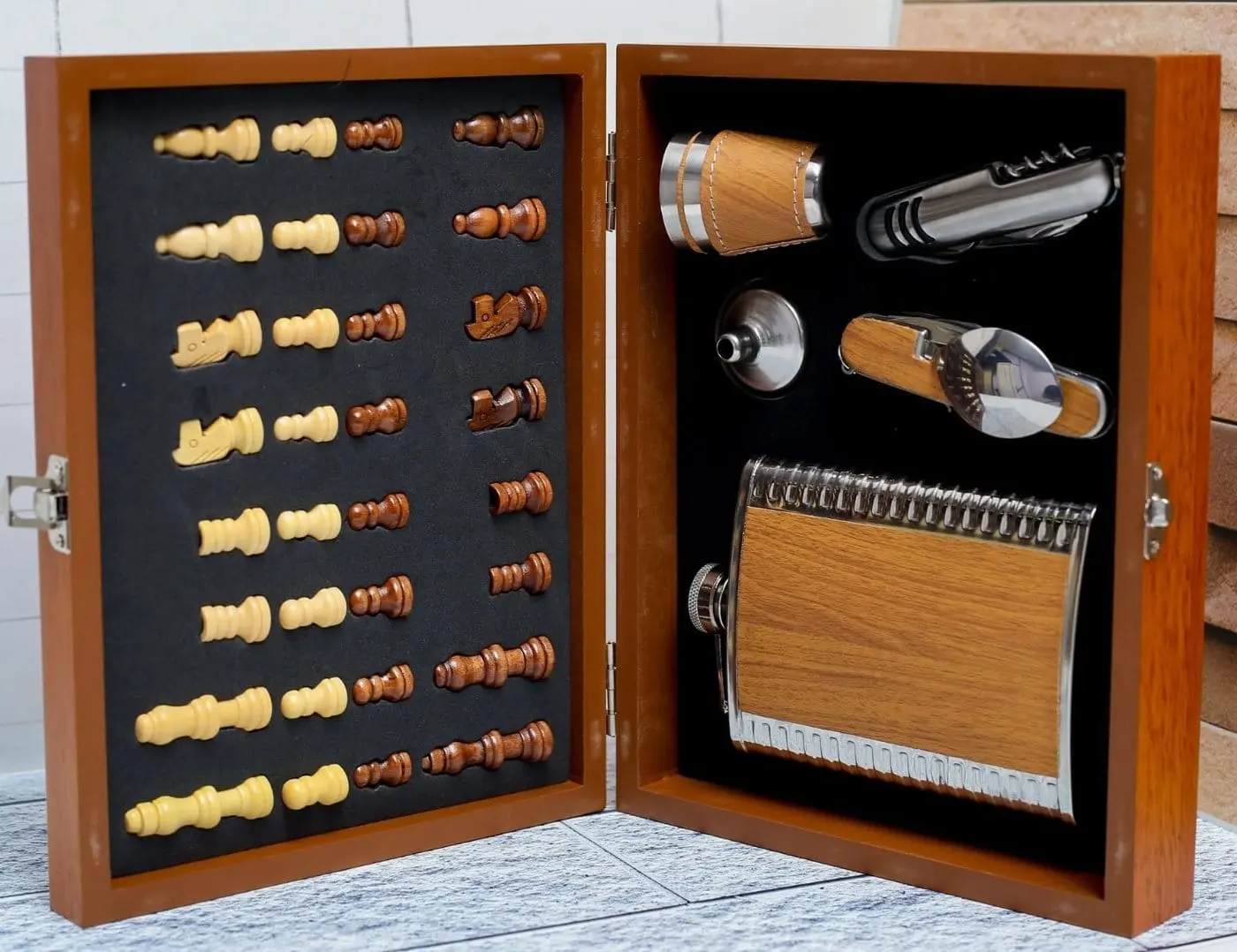 Chess & Hip Flask Gift Set GP