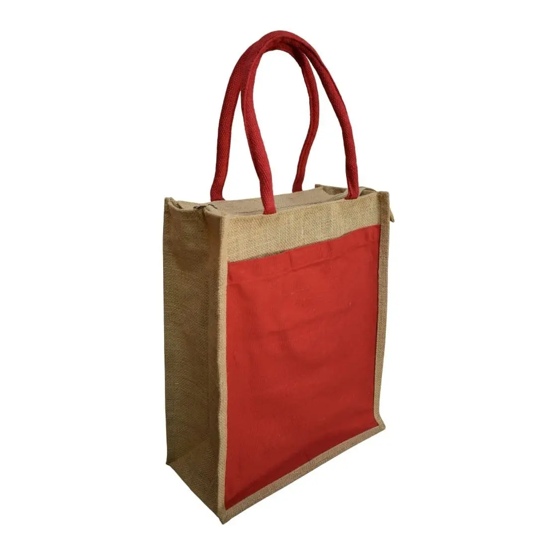 A4 Jute Bag with Pocket CS-004, photo 3