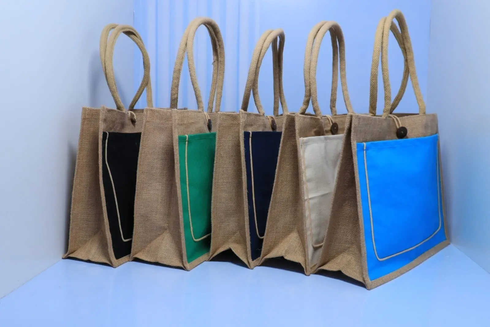 A3 Jute Bag with Button ECP-006, photo 6