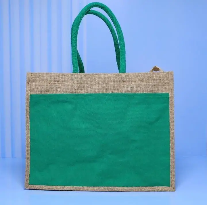 A3 Jute Bag with Coloured Pockets ECP-003, photo 7