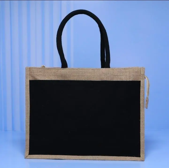 A3 Jute Bag with Coloured Pockets ECP-003, photo 3