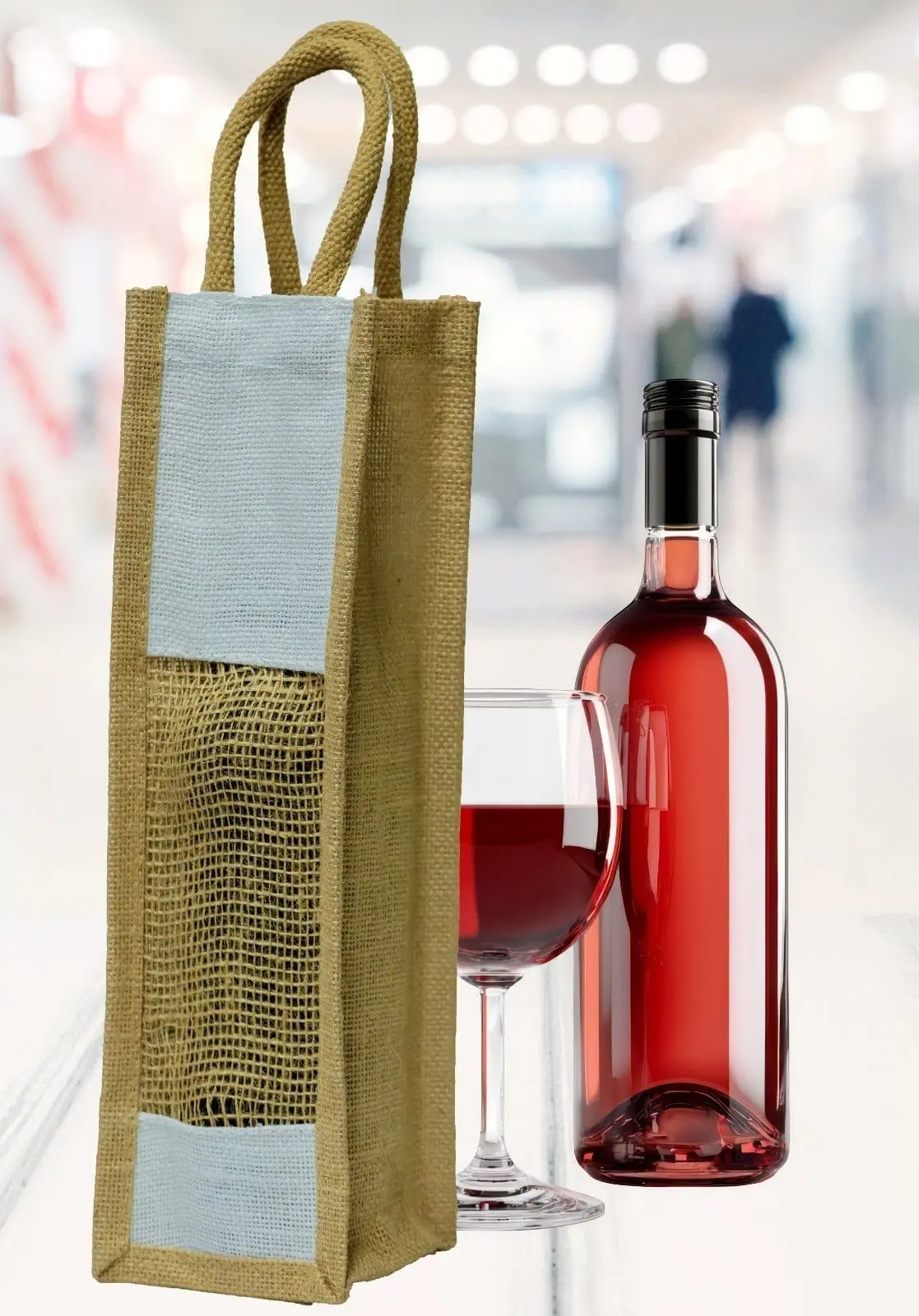 Single and Double Wine Bottle Jute Bags, photo 2