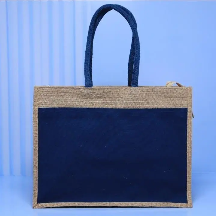 A3 Jute Bag with Coloured Pockets ECP-003, photo 5