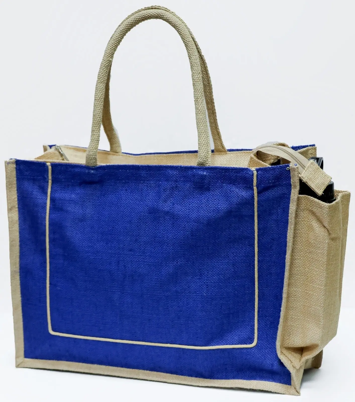 Landscape Jute Bag with Bottle Pockets GP-JB007, photo 3