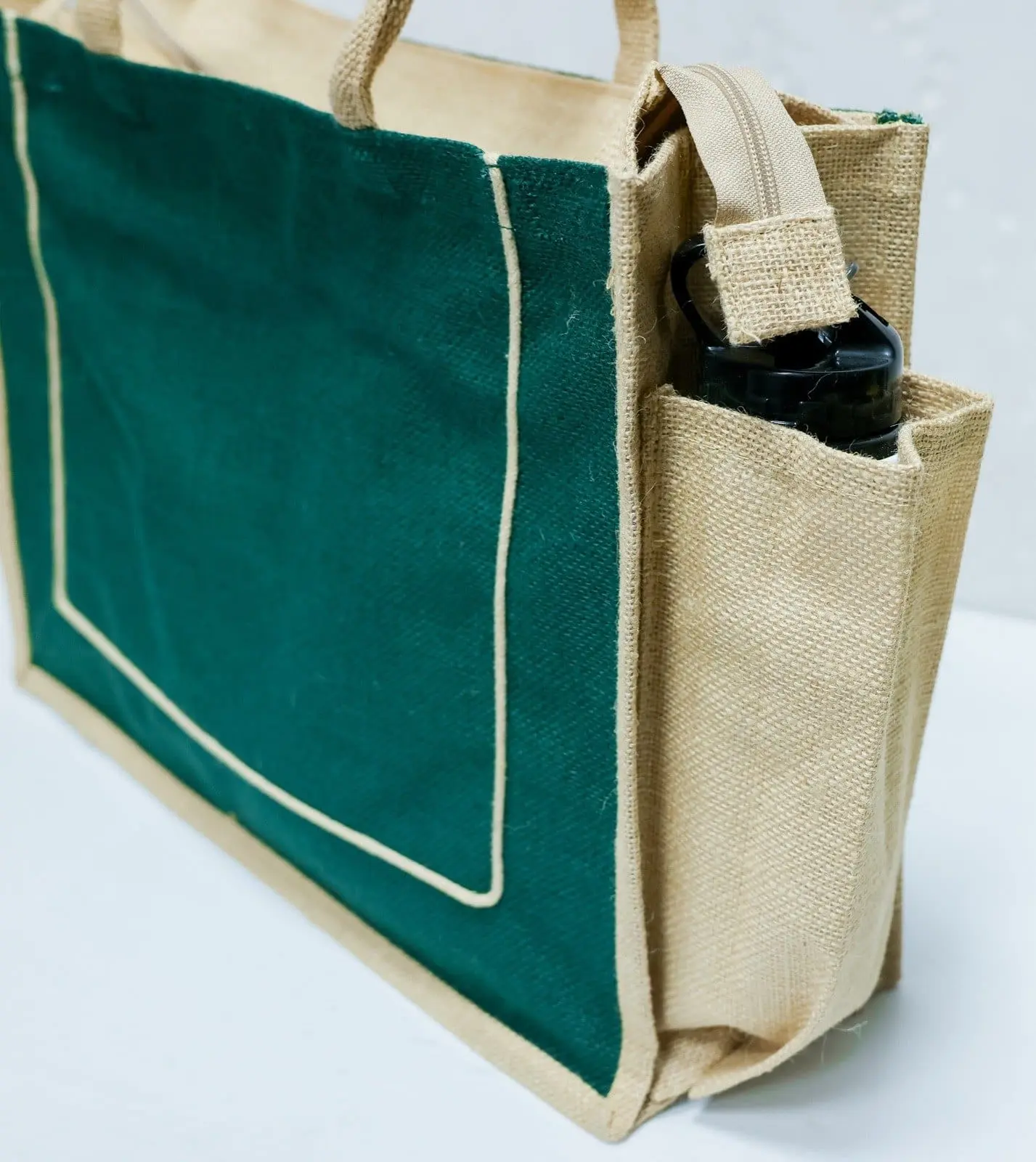 Landscape Jute Bag with Bottle Pockets GP-JB007, photo 7