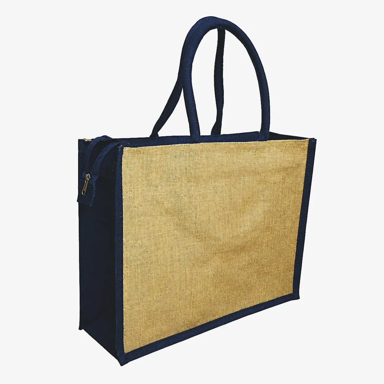 A3 Jute Bag with Side Colour and Zip CS-005, photo 3