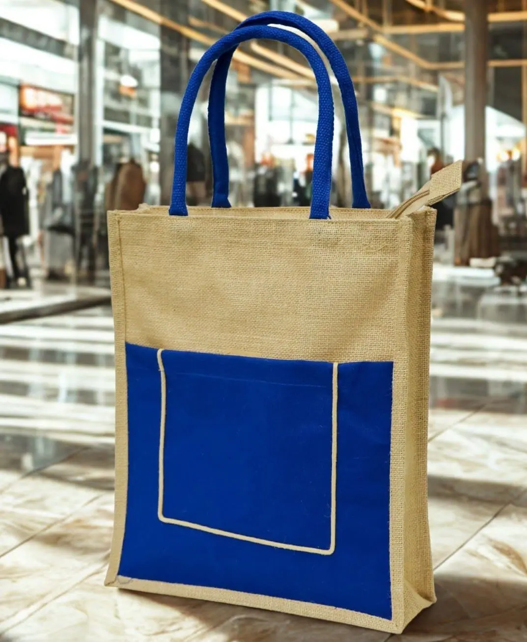 A4 Portrait Jute Bag with Pocket GP-JB002, photo 6