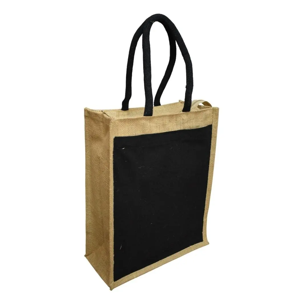 A4 Jute Bag with Pocket CS-004, photo 6