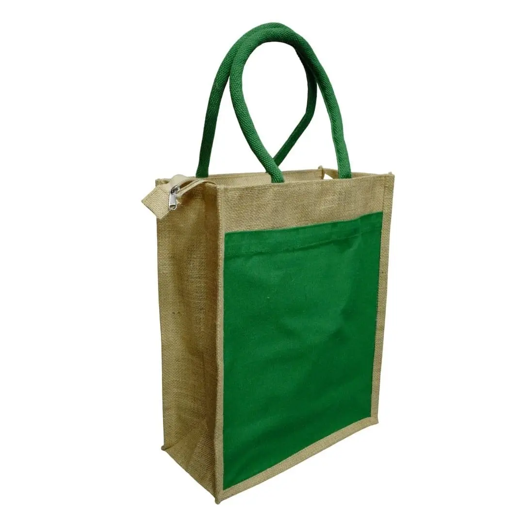 A4 Jute Bag with Pocket CS-004, photo 2