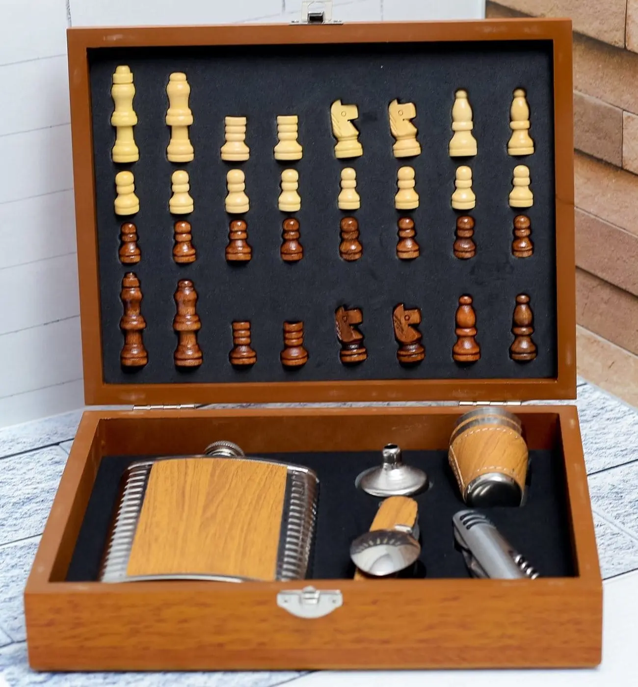 Chess & Hip Flask Gift Set GP