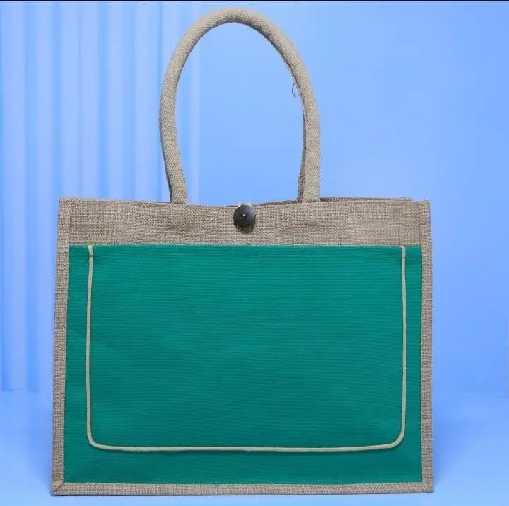 A3 Jute Bag with Button ECP-006, photo 4
