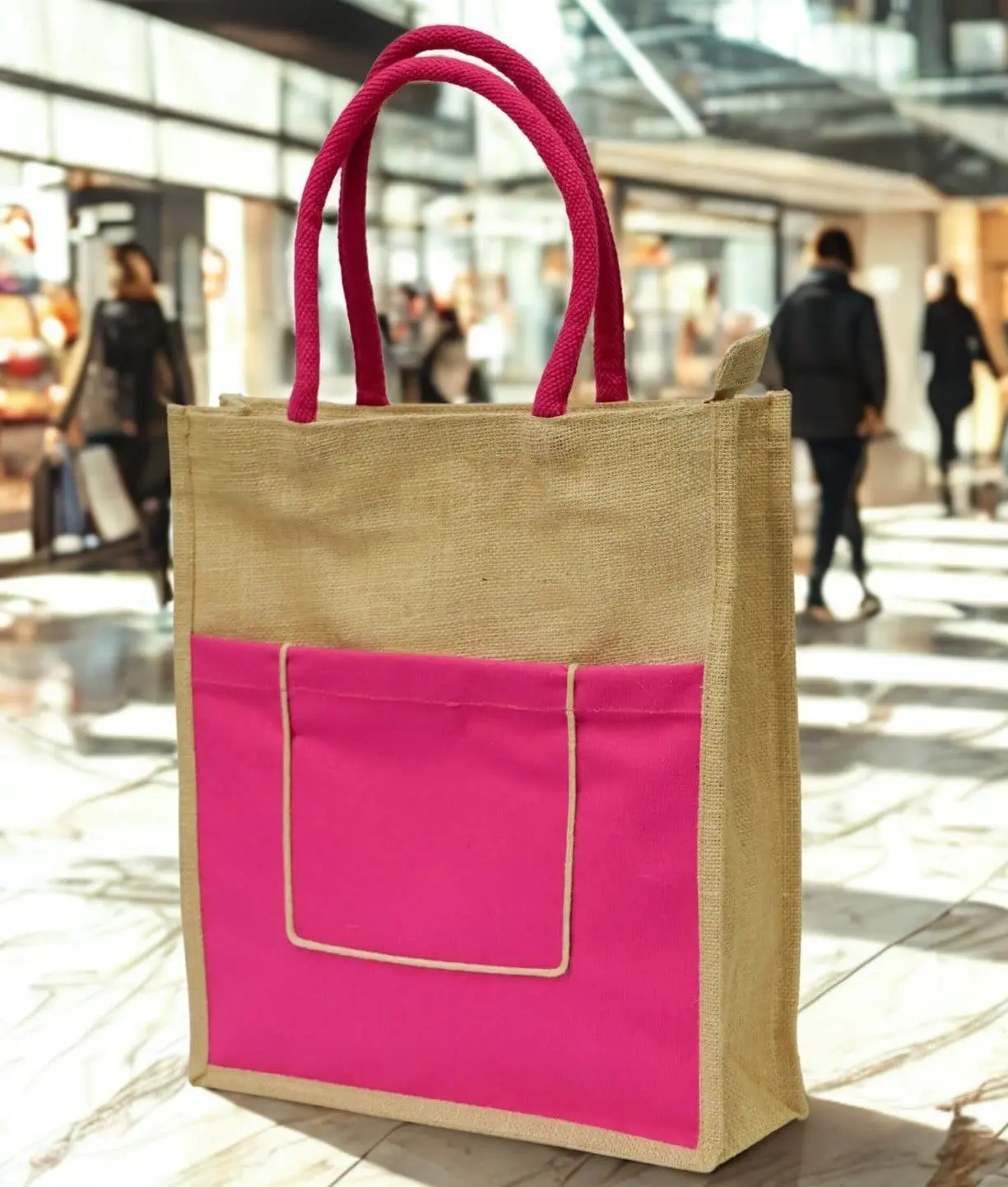 A4 Portrait Jute Bag with Pocket GP-JB002, photo 3