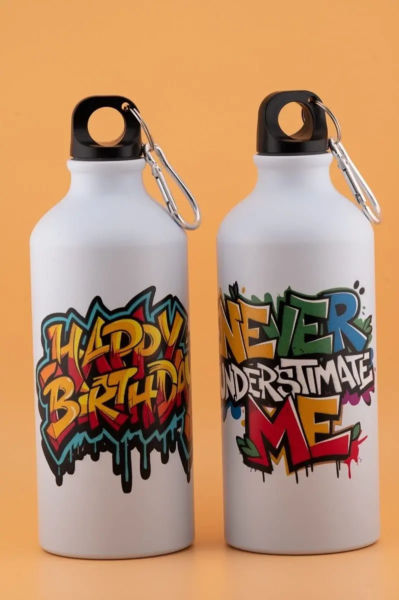 Metallic White Sublimation Water Bottles 750ml and 600ml, photo 2