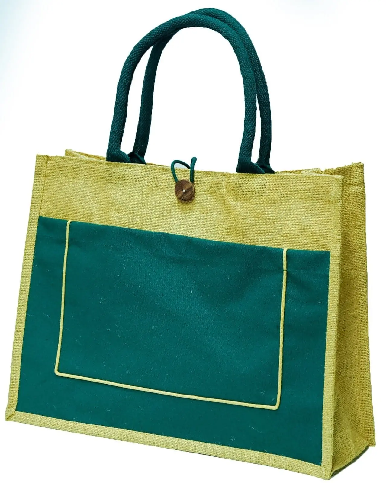 Jute Bag with Pocket and Button GP-JB010, photo 4