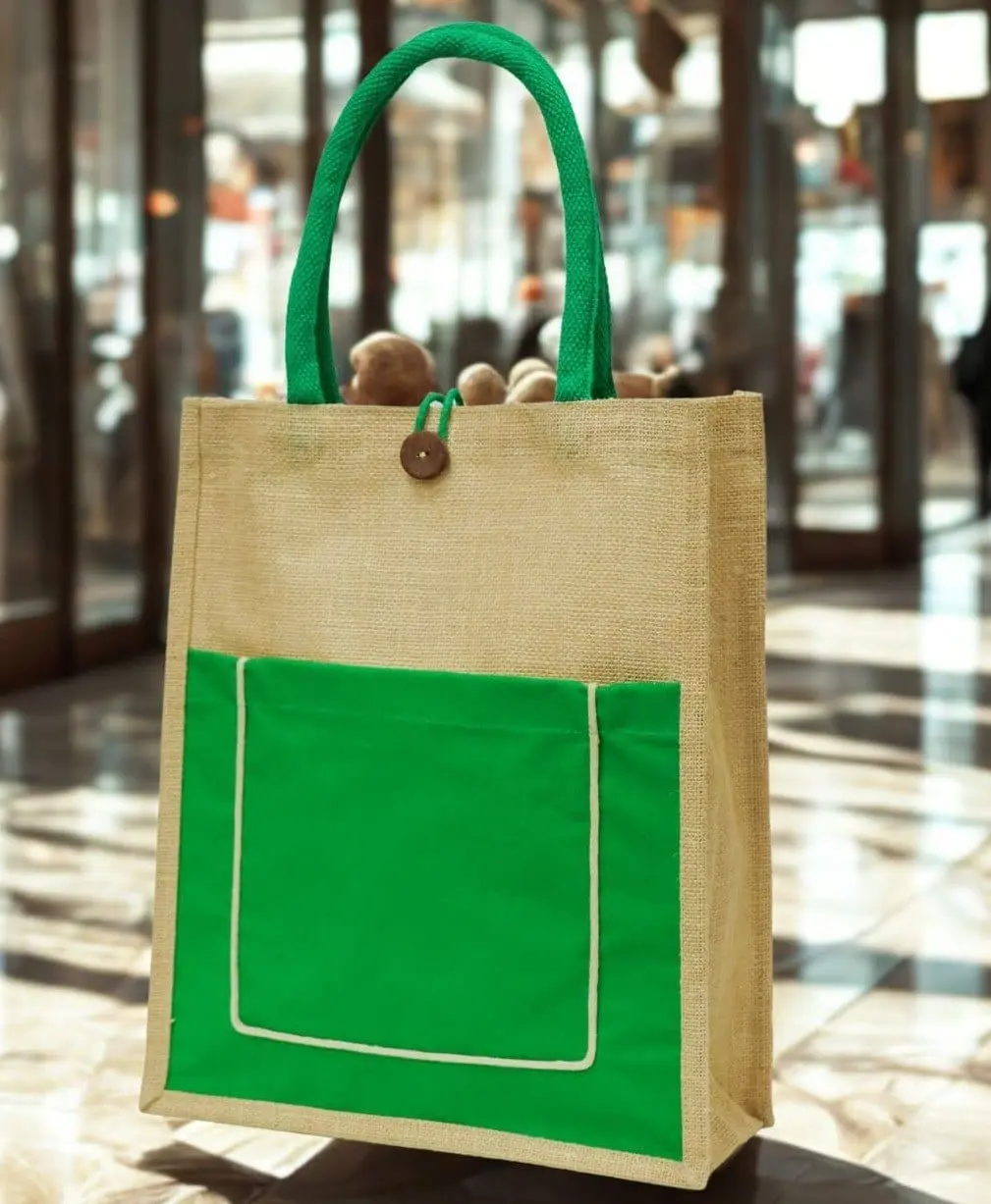 A4 Portrait Jute Bag with Pocket GP-JB002, photo 2