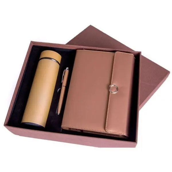 Executive business set with pen, A5 notebook, 500ml thermos and card holder, Hensa