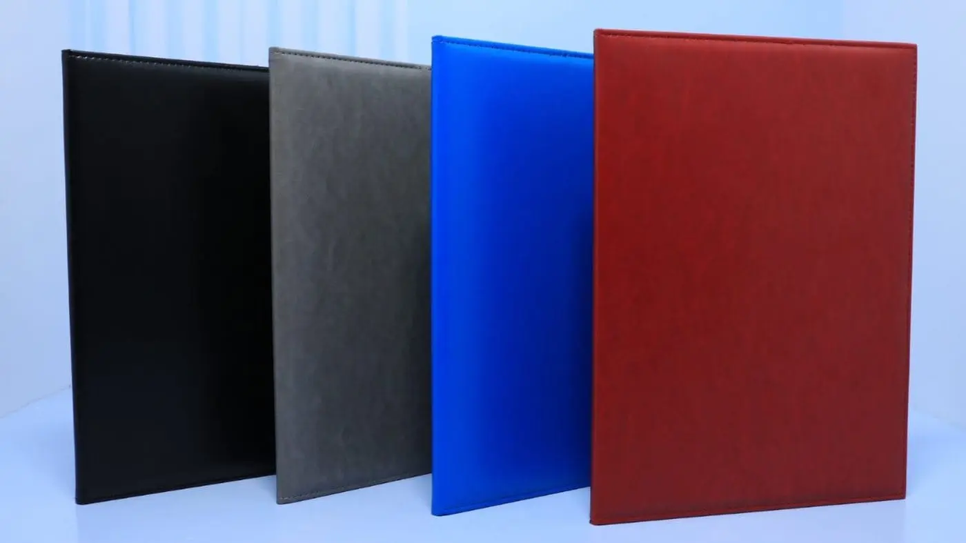 Blue hardcover certificate folder, Hensa