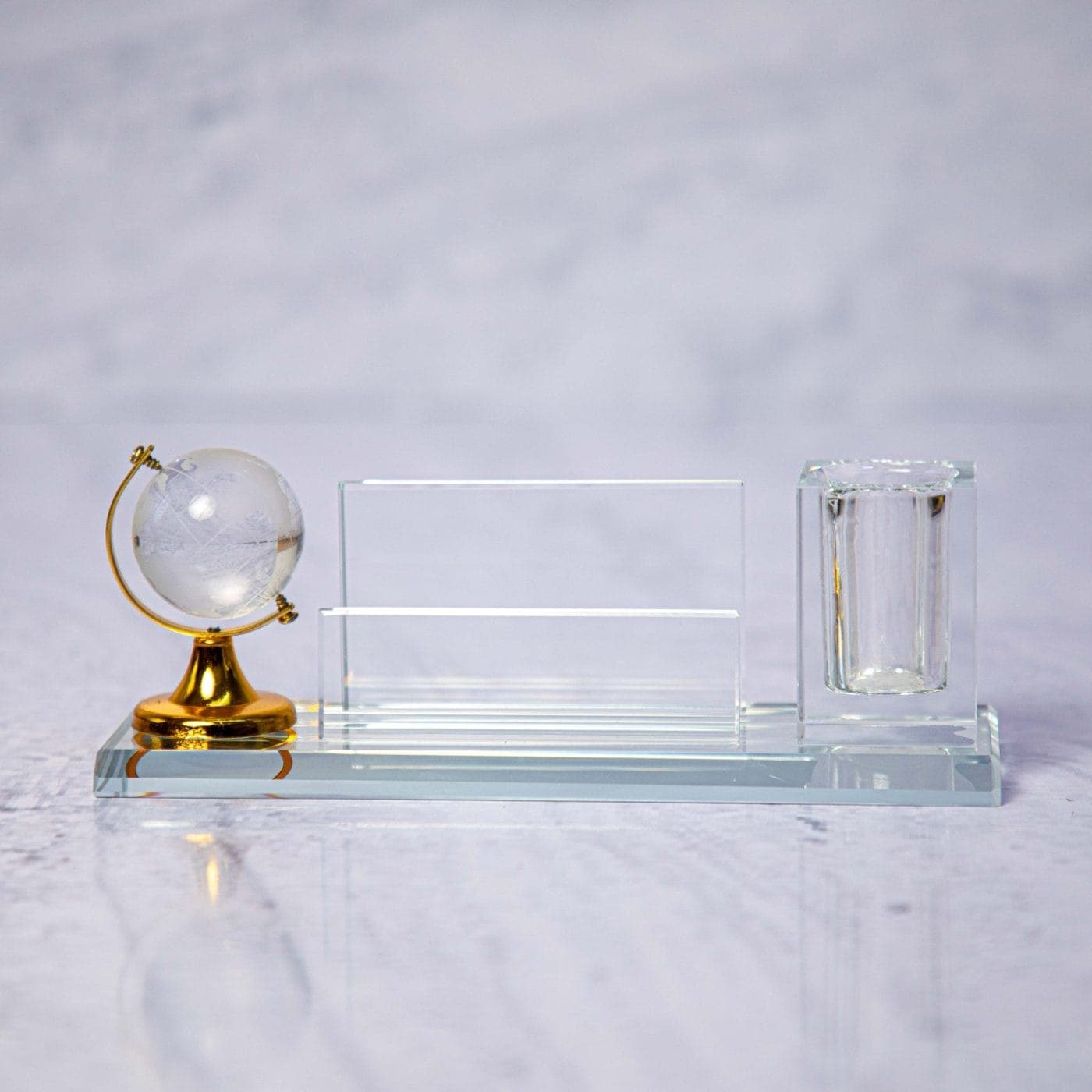 CRYSTAL GLOBE DESK ORGANIZER