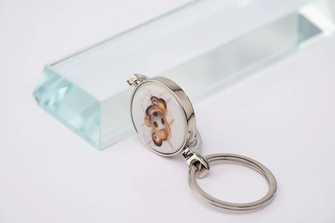 Spinner ring keyholder with a printed centre, Hensa